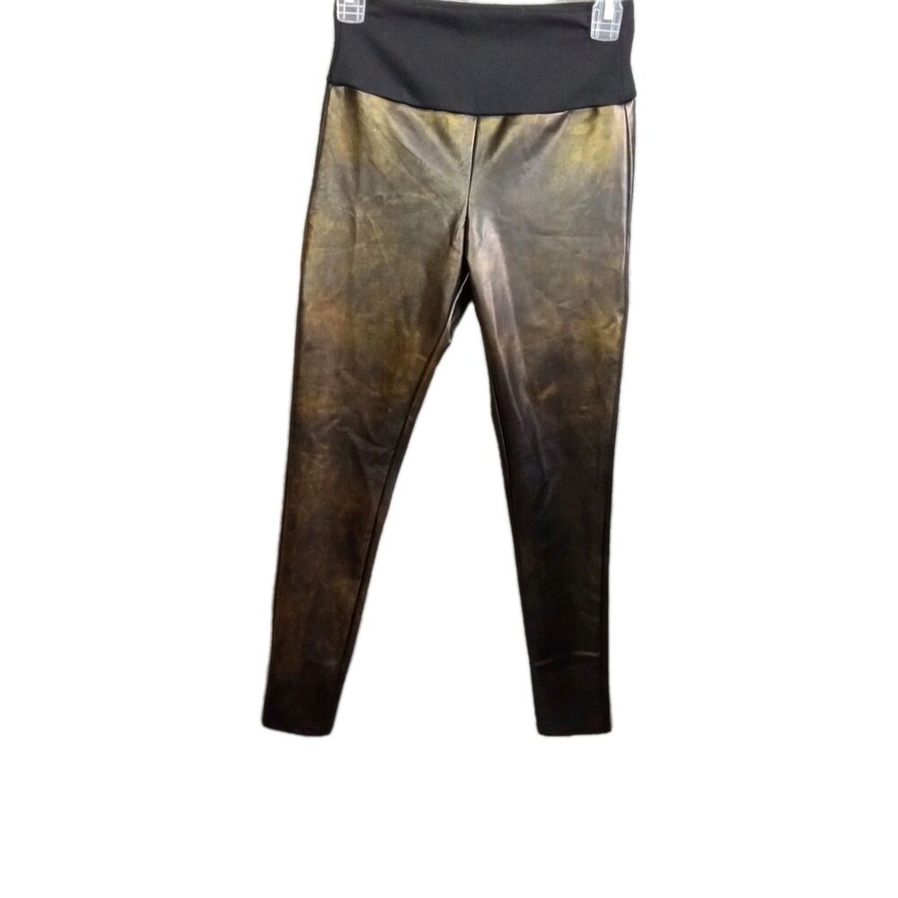 Assets‎ Women Small Leggings Gold And Black Skinny Concert